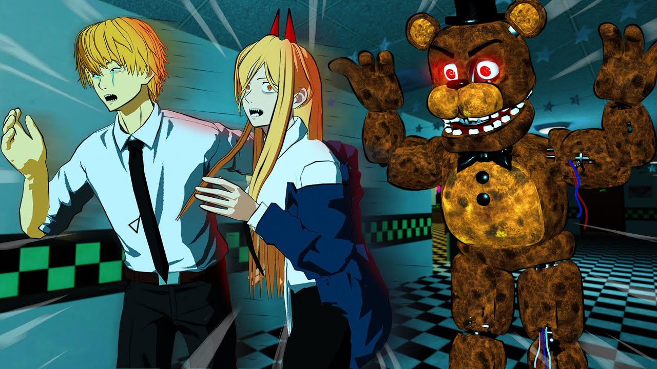 Denji and Power Beat Five Nights at Freddy's! (chainsaw man vr)