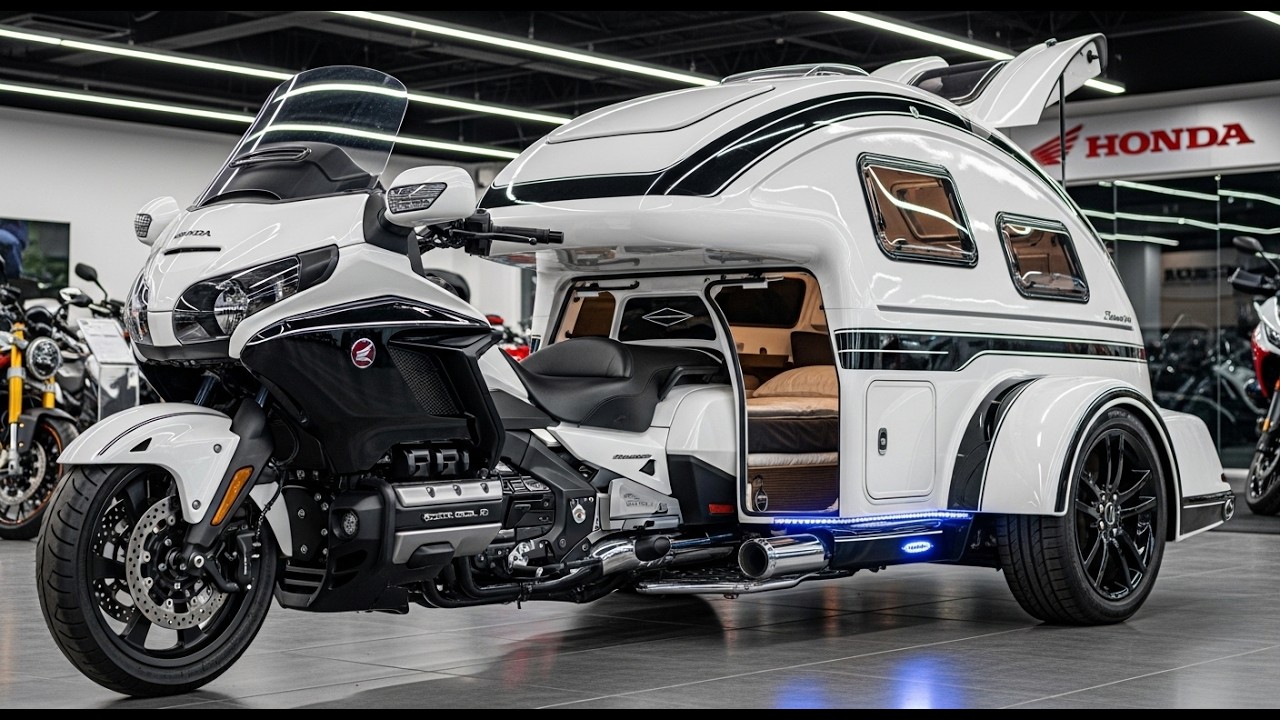 Этот кемпер-трицикл Honda Gold Wing 2026 года — просто невероятный! 😱 Роскошь в сочетании с комфо...