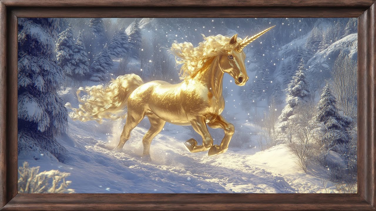 Unicorn 4K Vintage Art Wallpaper for TV
