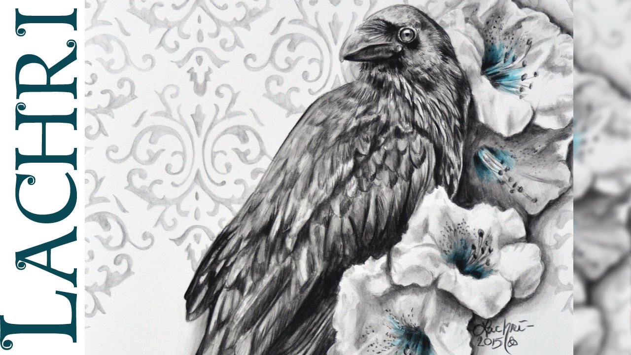 Water Soluble graphite review and raven painting demo w/ Lachri