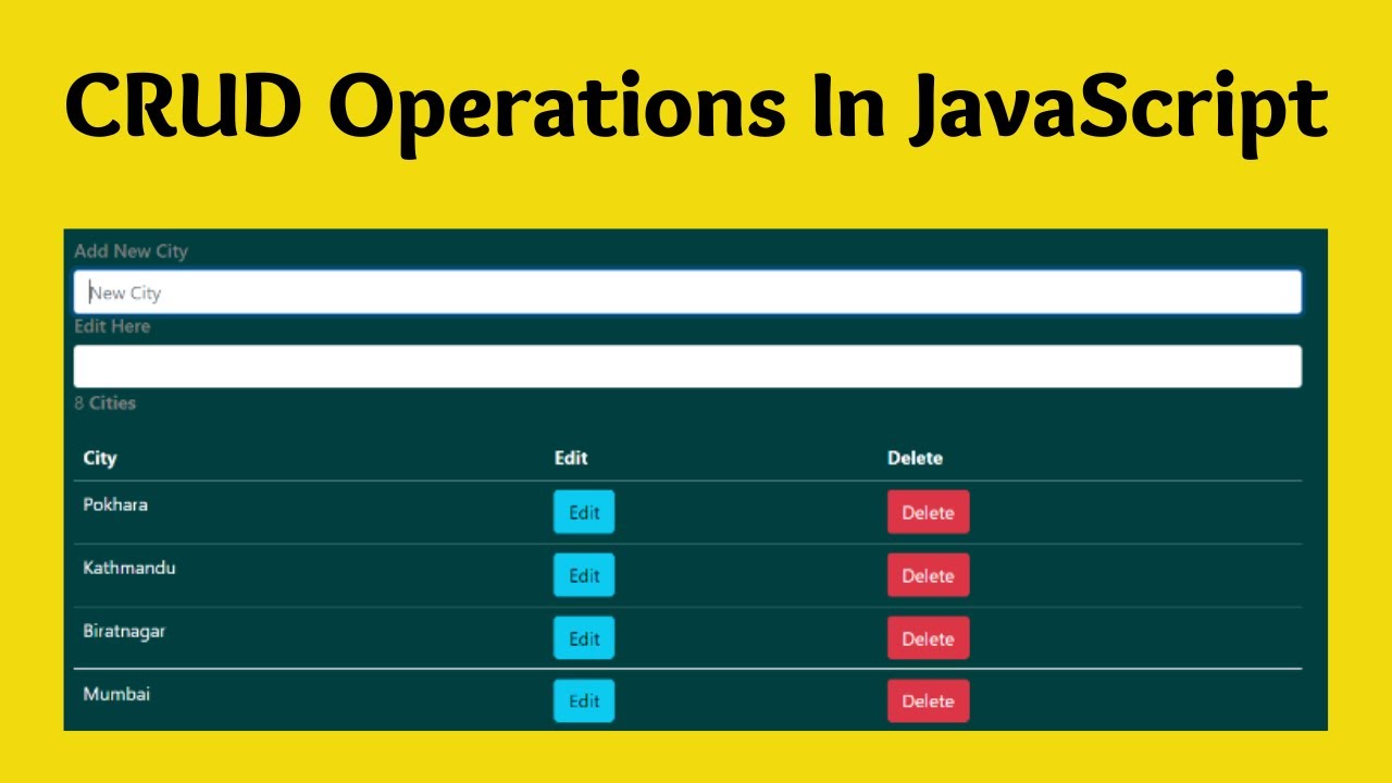 How to Do CRUD Operations in JavaScript? Perform CRUD Operation using JavaScript