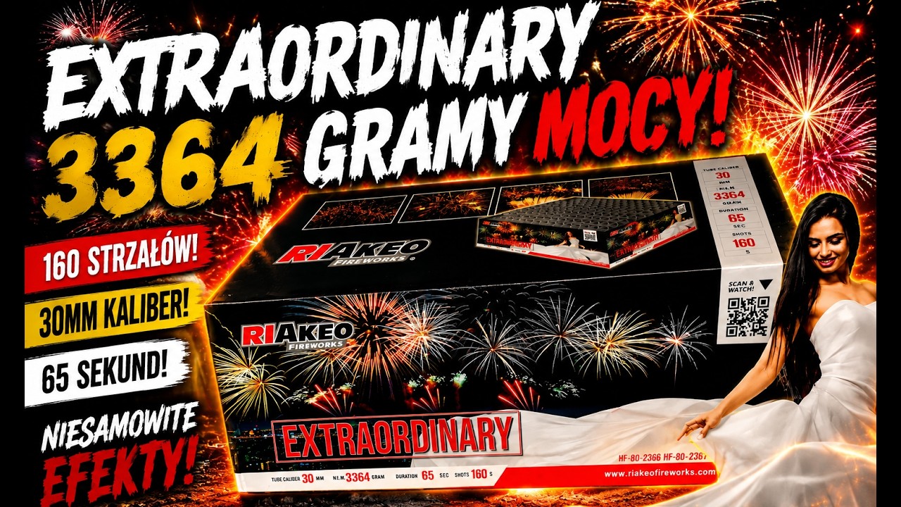 EXTRAORDINARY RIAKEO 30 mm 160 shots 2025/2026 4K #silvester #fajerwerki #fireworks #feuerwerk #pyro