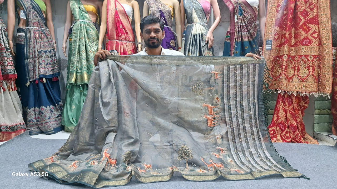 Saree deer bandhani in tissue cloth #trending video #viralvideo #instagram #vlog #saree vlog #surat