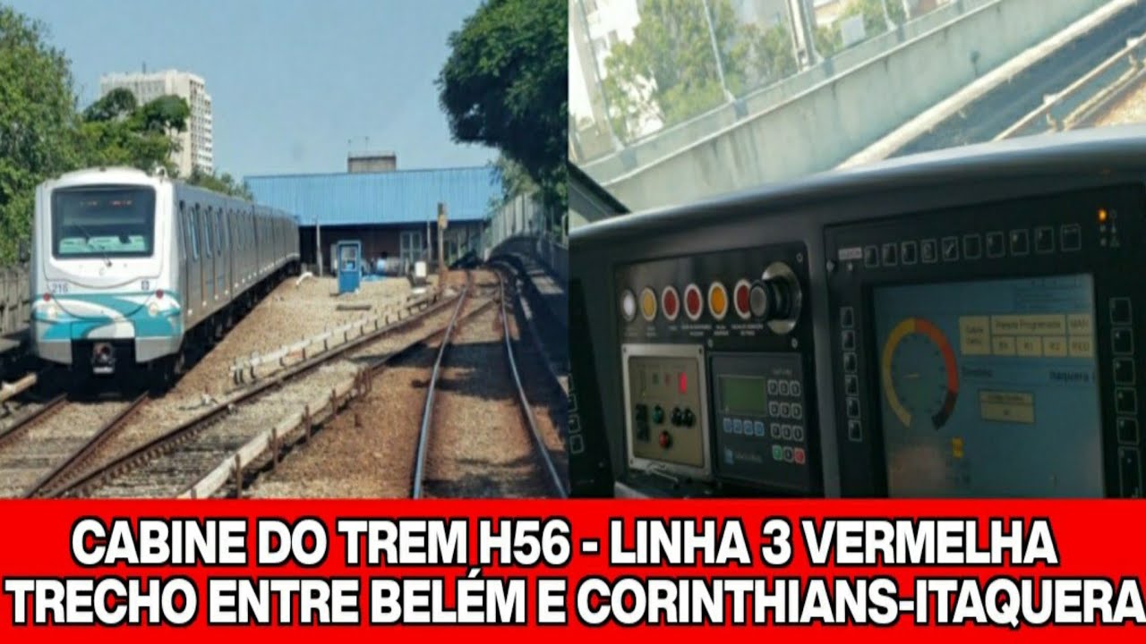 Cabine do trem H56 - Linha 3 Vermelha | Trecho entre Belém e Corinthians-Itaquera
