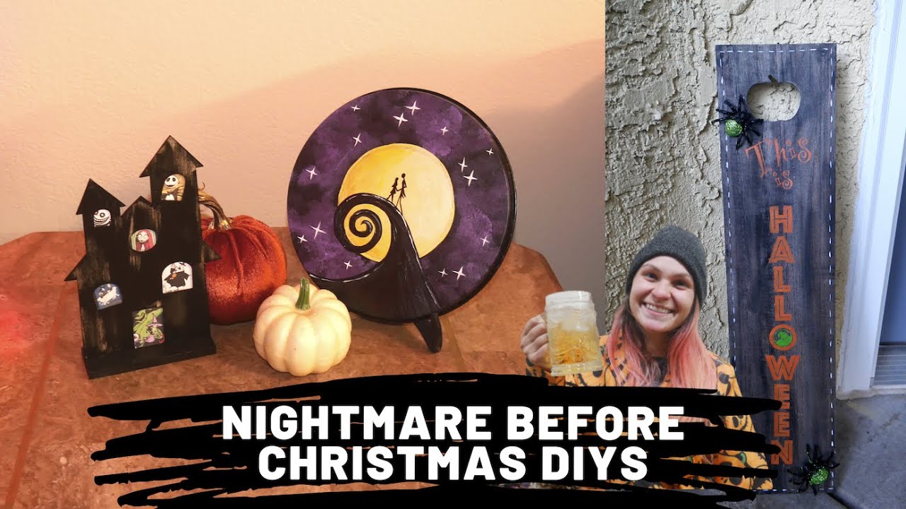 Nightmare Before Christmas DIYs | Crafting with a Cocktail | Halloween Decor | Crafty Quinn Collab
