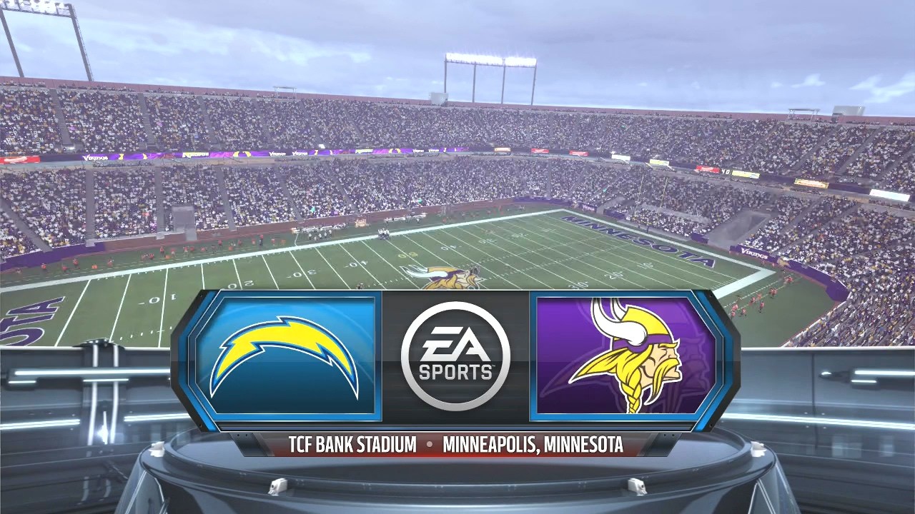 Madden NFL 16 -San Diego Chargers (1-1) Vs Minnesota Vikings (1-1) Simulation Week 3 Full Gameplay