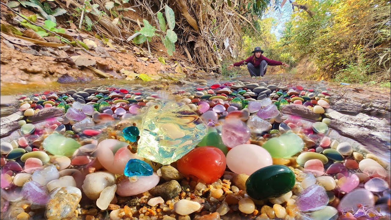Found many rubies in forest canal during the low season, flowing from the mountain.
