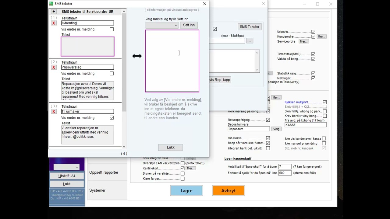 Oppsett Servicemodulen