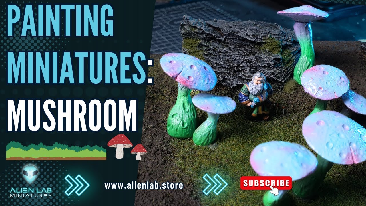 How to Paint Miniature Mushrooms for Wargaming & D&D Terrain | Diorama & Scatter Terrain Tutorial
