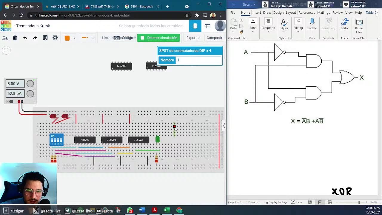 Electrónica Digital. Reviso tareas y hacemos Act. 5: Práctica con compuertas lógicas.
