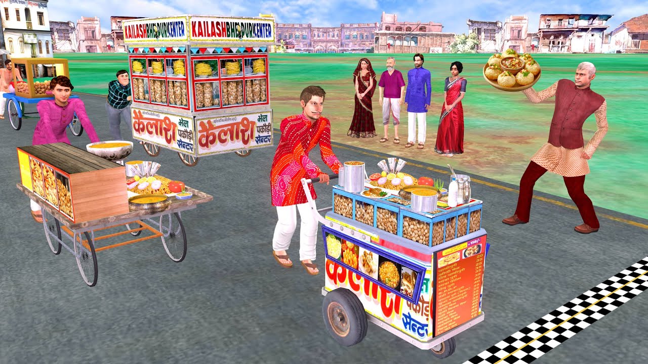 पानीपुरी ठेला दौड़ Panipuri Competition On Road Cart Race Comedy Hindi Kahaniya