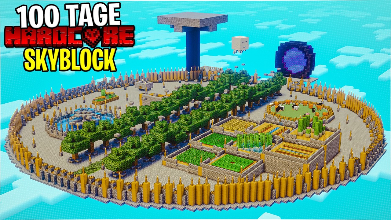 Ich überlebe 100 Tage in Minecraft HARDCORE SKYBLOCK