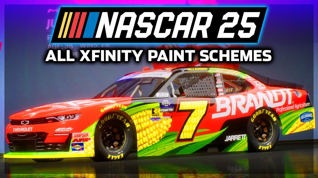 Все схемы окраски NASCAR 25: Xfinity Series (Gold Edition + DLC)