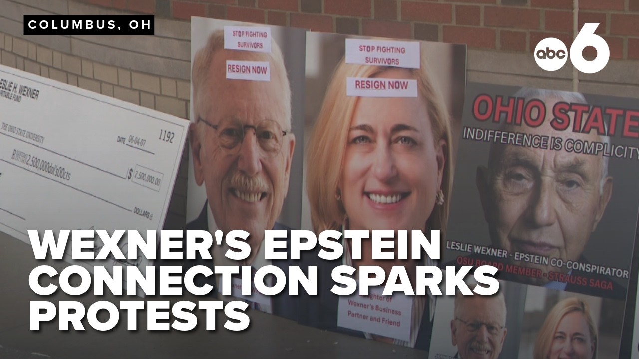 Protesters call for removal of Wexner's name from OSU buildings in wake of Epstein files revelations