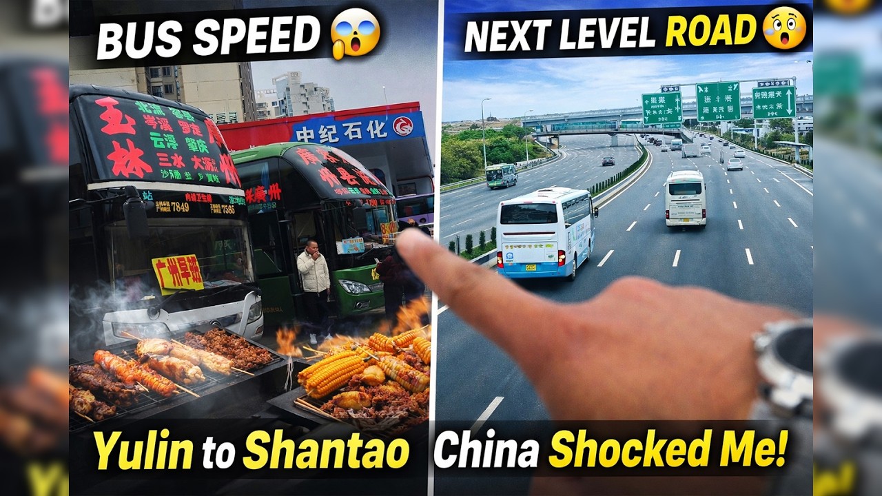 Goodbye University 🎓 Yulin to Shantou Bus Vlog | China Highway, Speed & Street Food #car #viral #fly