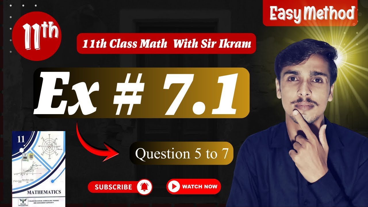 11th math Chapter 7 || exercise 7.1 || question 5 to 7 || Sir Ikram Rahim