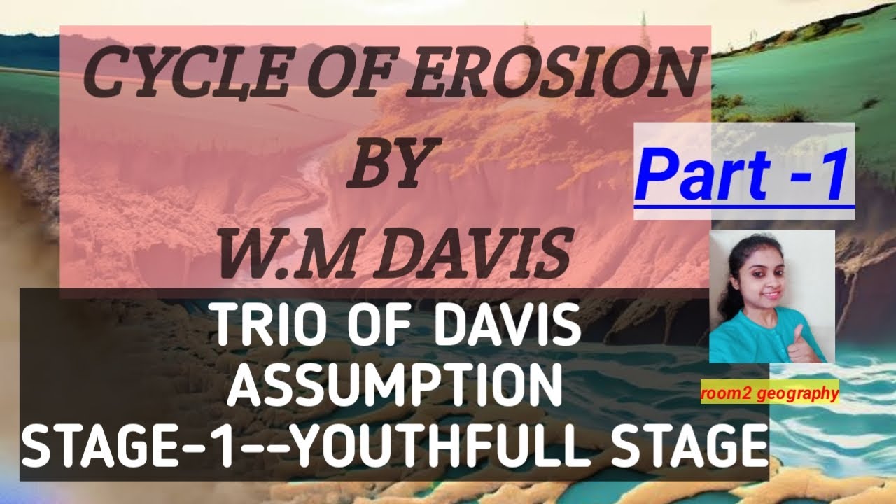 Cycle of Erosion(W.M Davis):Trio of davis:Assumption:Youthfull stage:room2 geography::Part-1