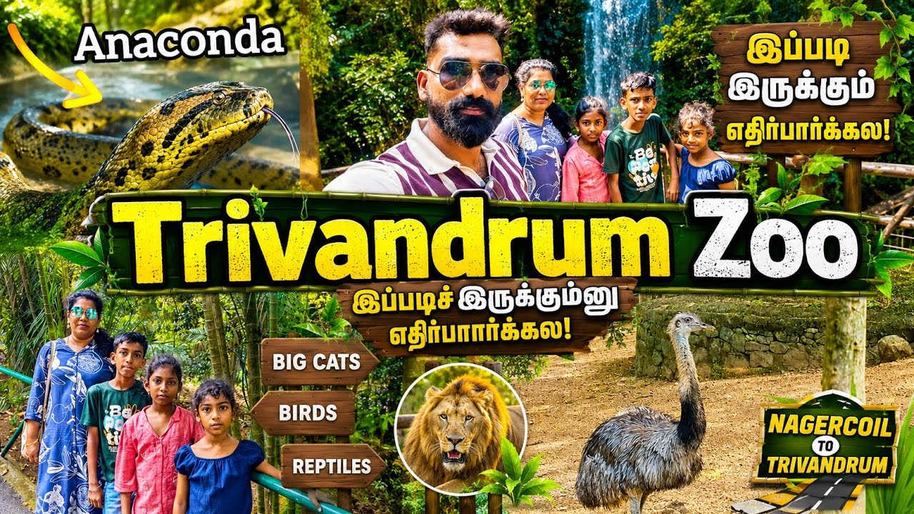 Trivandrum Zoo Kerala/Tourist Places in Trivandrum/Animals/Anaconda/ kerala/Nagercoil to Trivandrum 