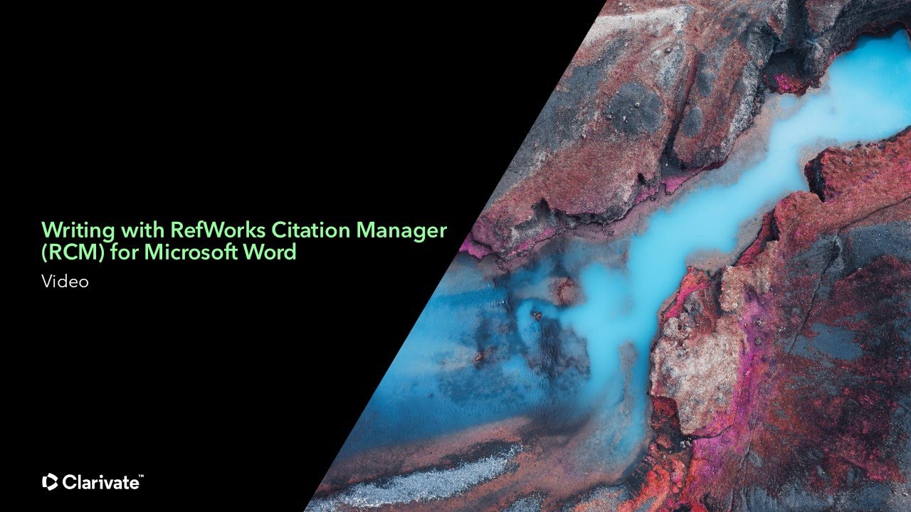 Writing with RefWorks Citation Manager (RCM) for Microsoft Word