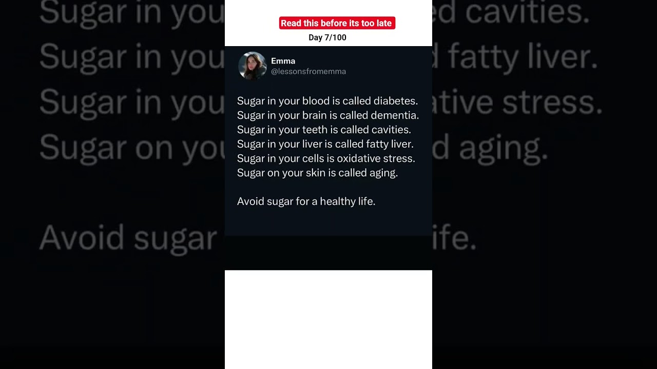 Avoid sugar Now It's not too late ...#motivation #health #edits #fy #shorts