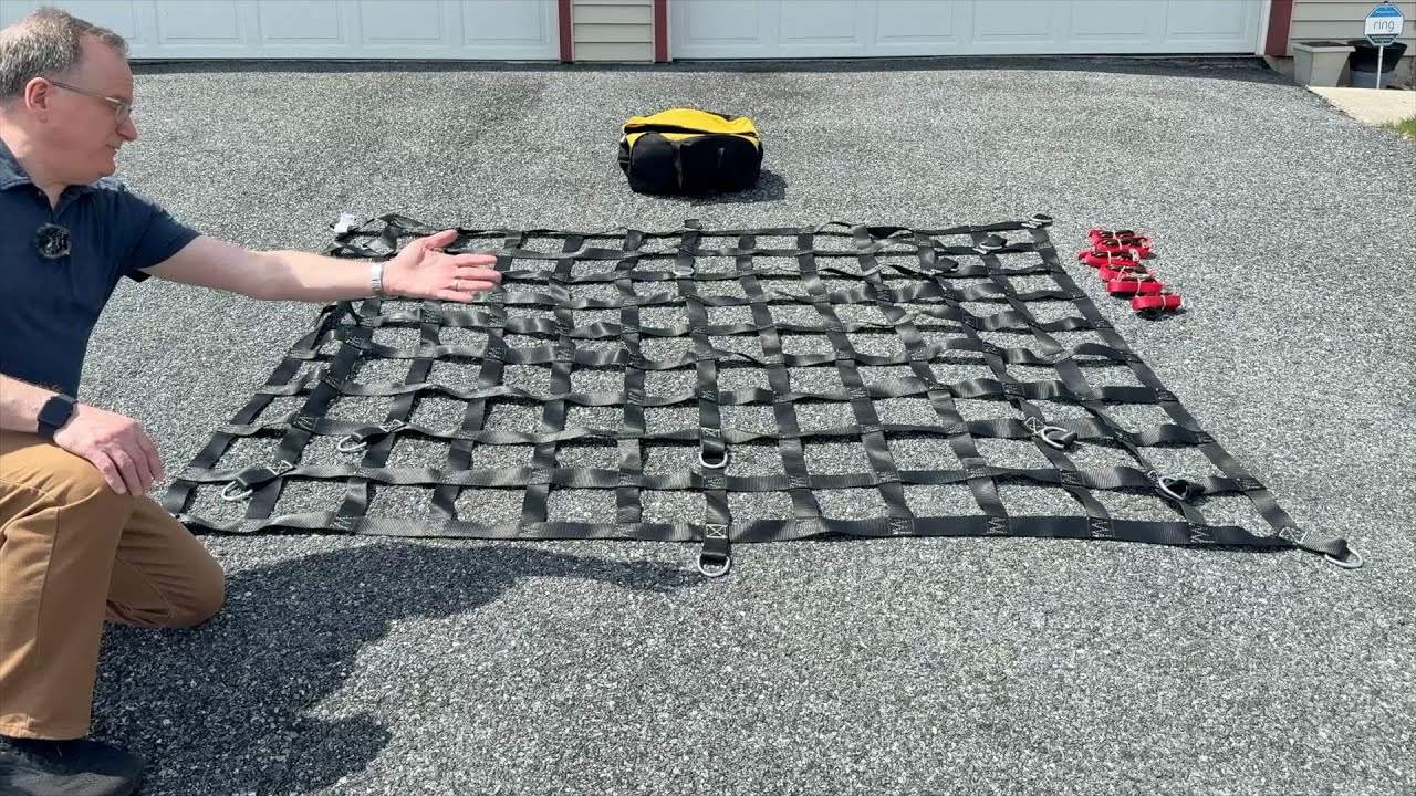 Heavy Duty Cargo Net, 6 x 8foot, D Rings, Tie Down Fittings