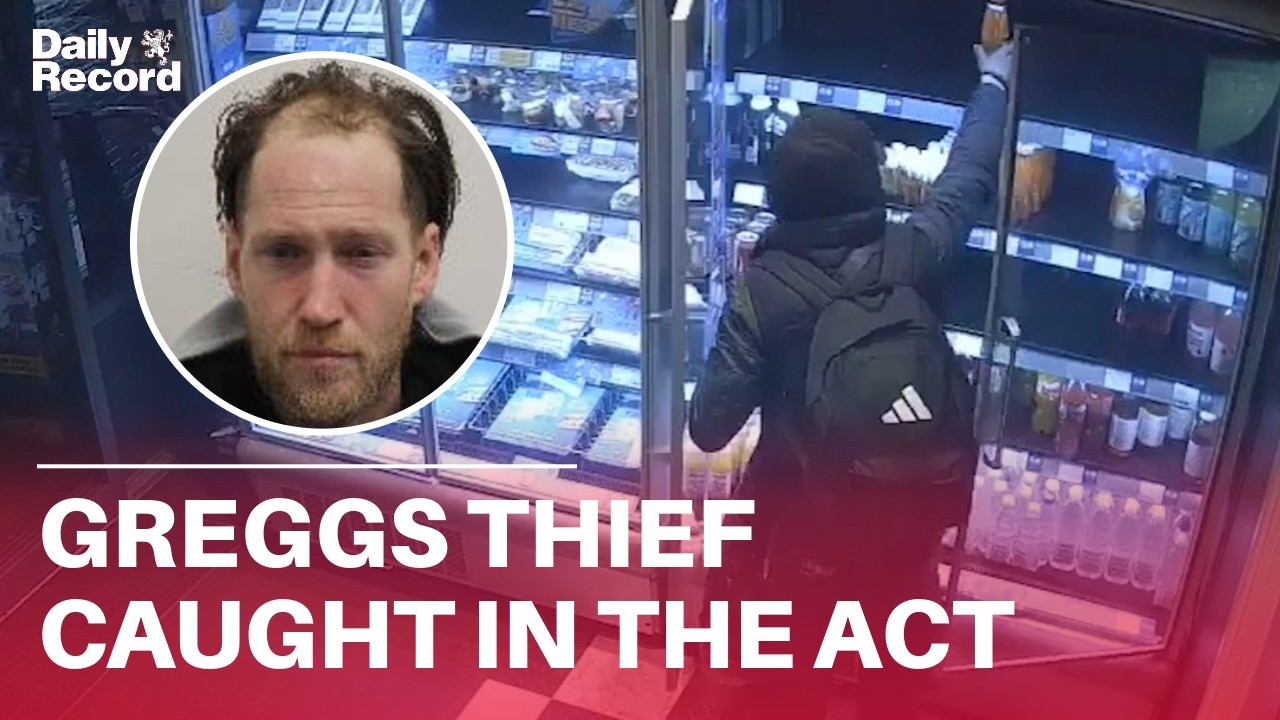 CCTV footage shows a infamous Greggs thief nicknamed “Hamster” stealing drinks in plain sight