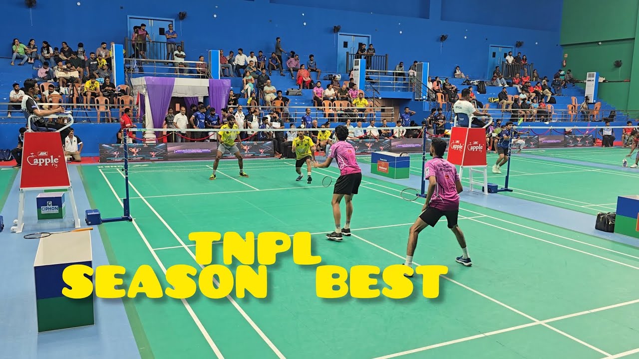 Crazy defence  of badminton  tournament  TNPL #badminton  fastest attack 