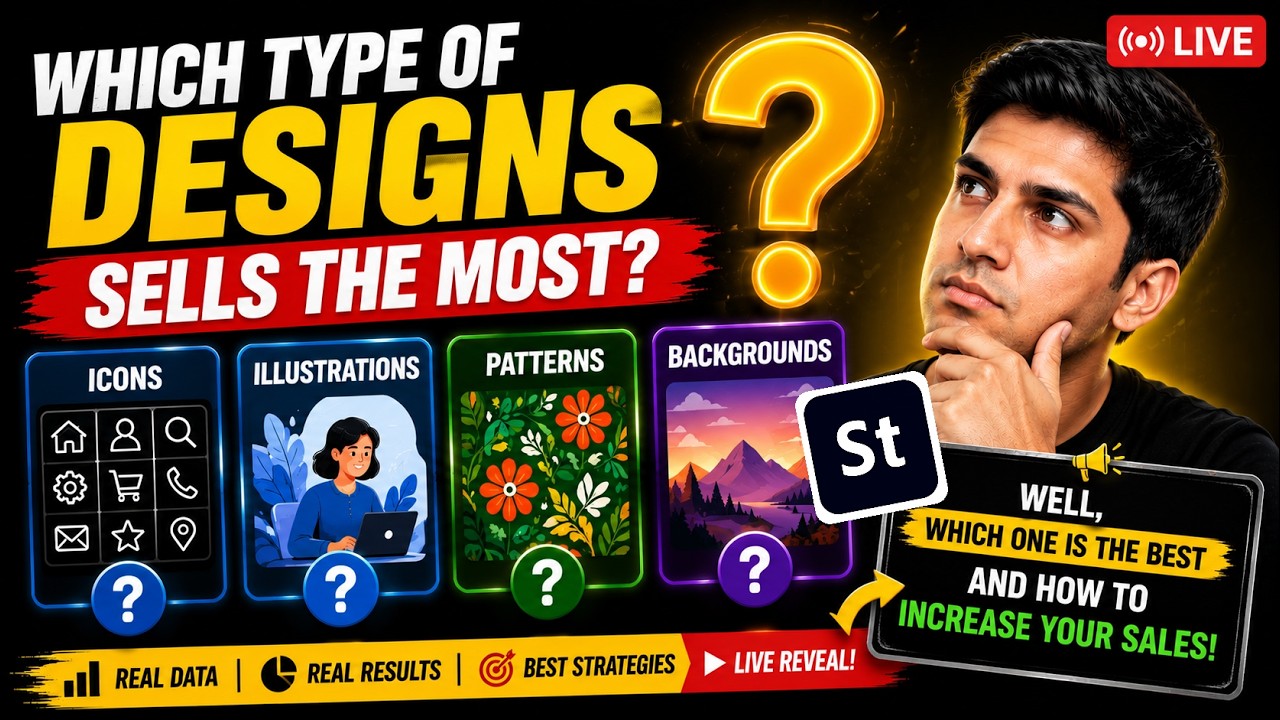 Which Type of Design Sells the Most on Adobe Stock? | LIVE Analysis & Real Data