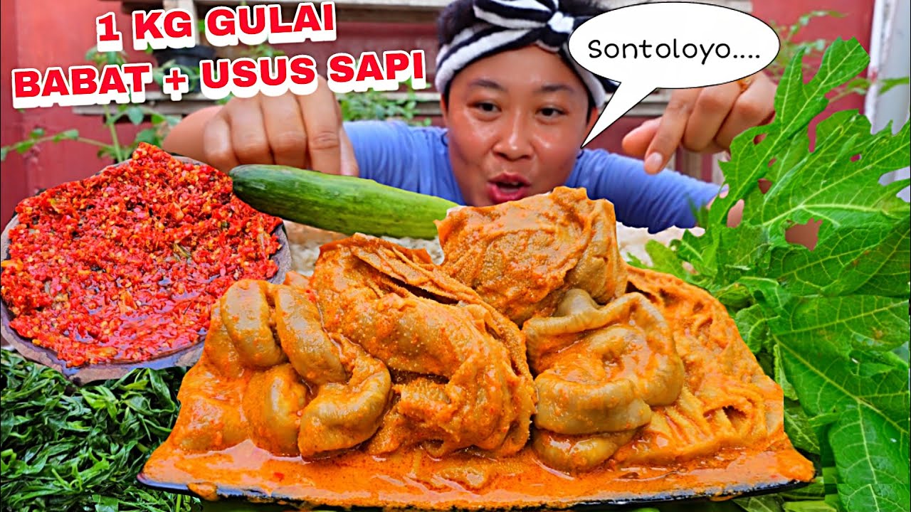 1 KG GULAI BABAT + USUS SAPI 🤤,SAMBAL, DAUN SINGKONG REBUS ,LALAPAN DAUN PEPAYA