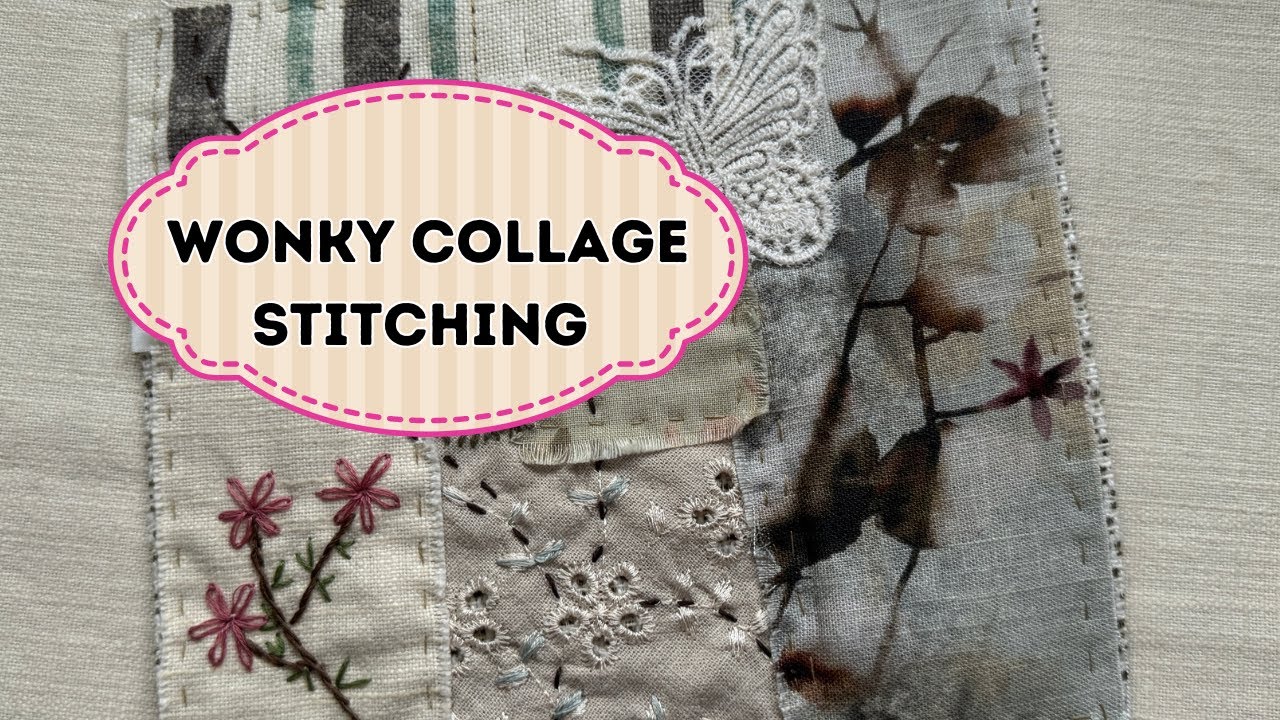 Slow Stitching Collage Process - Creating Art From Fabric Scraps