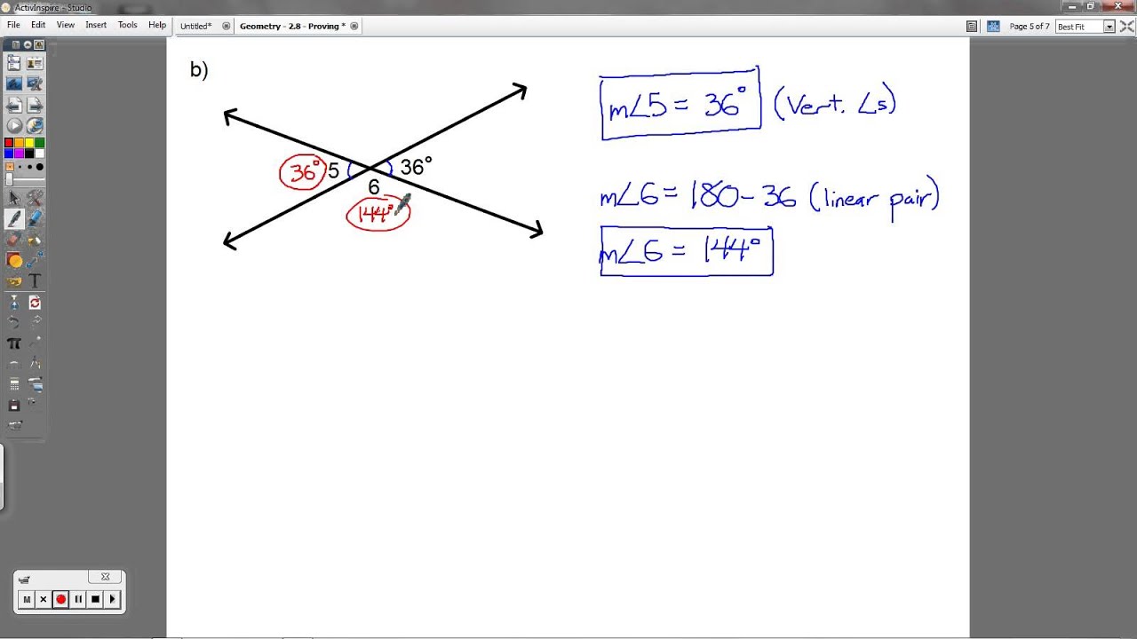 Geometry - 2.8 - Proving Angle Relationships
