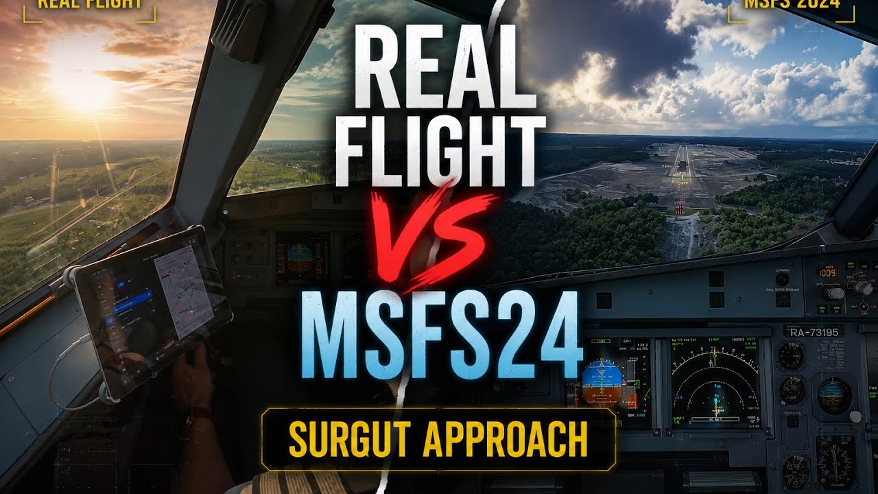 Real Flight vs MSFS 2024 | Surgut (USRR) Approach