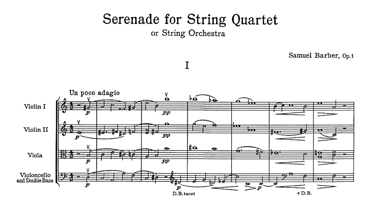 [Score] Samuel Barber - Serenade for Strings, Op. 1 (1928)
