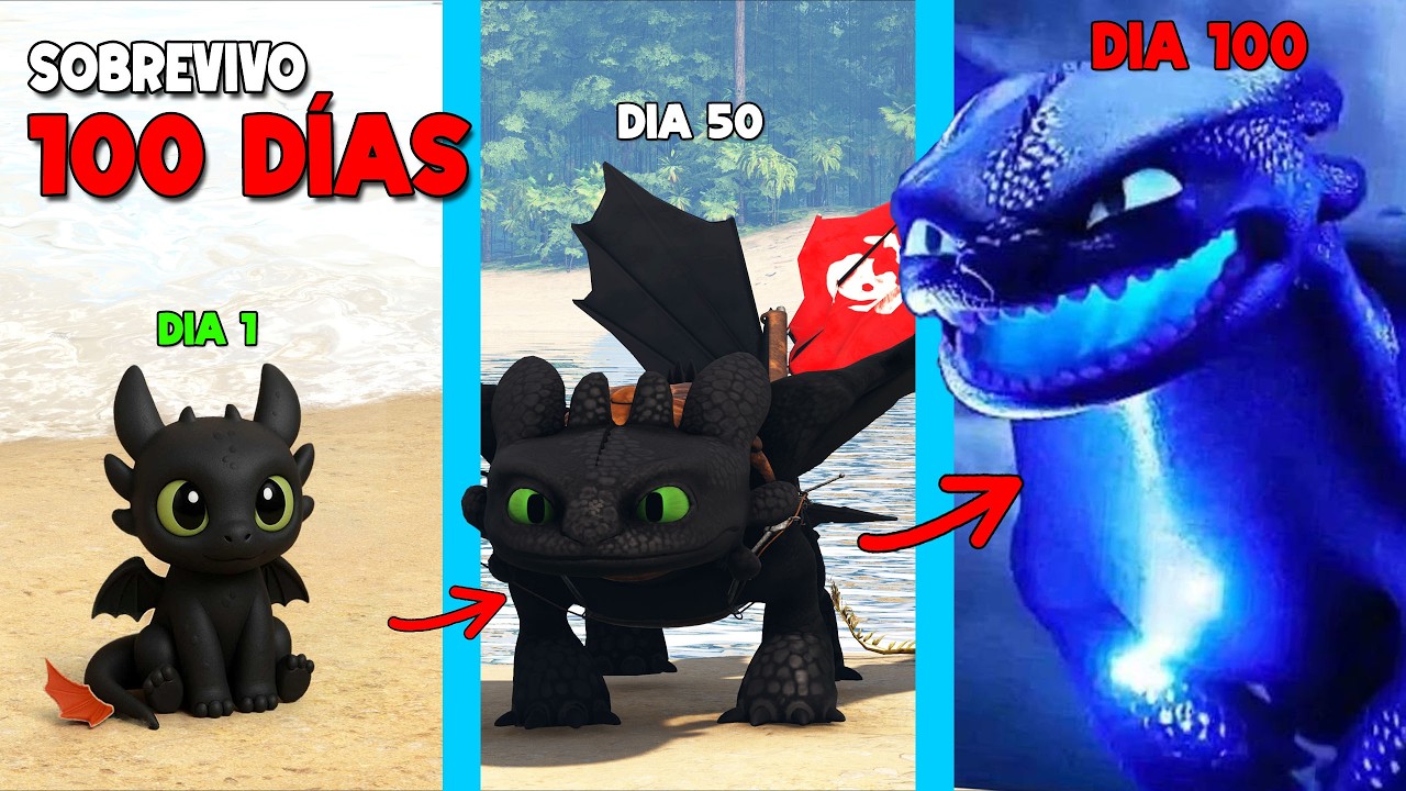 SOBREVIVÍ 100 DÍAS como CHIMUELO en ARK y Evoluciono a Furia Nocturna Alfa Como Entrenar a tu Dragón