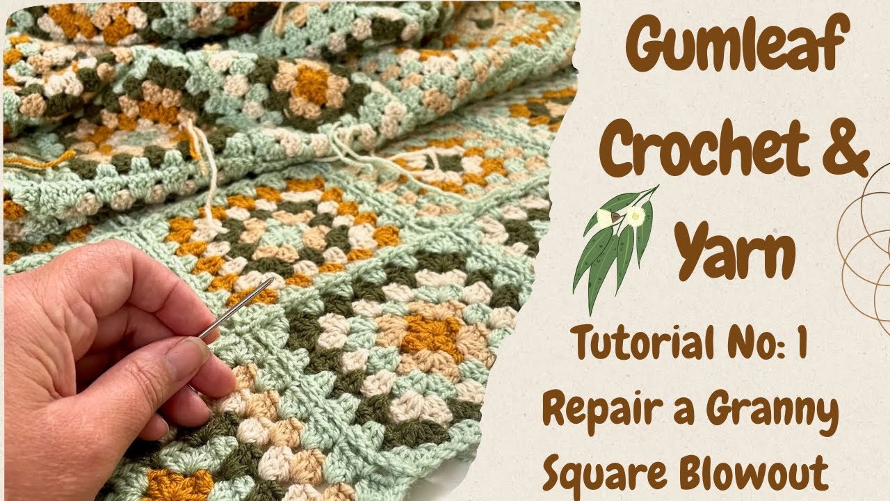 Crochet Tutorial No:1. Crochet Surgery on a Granny Square Blowout…#crochettutorial  #yarn 🍃🌾🌿