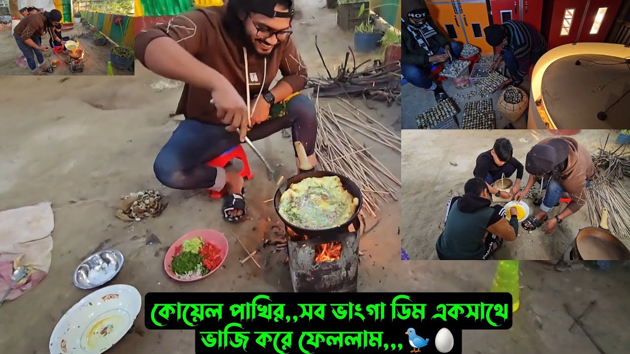 কোয়েল পাখির,,সব ভাংগা ডিম একসাথে ভাজি করে ফেললাম,,,🐦🥚