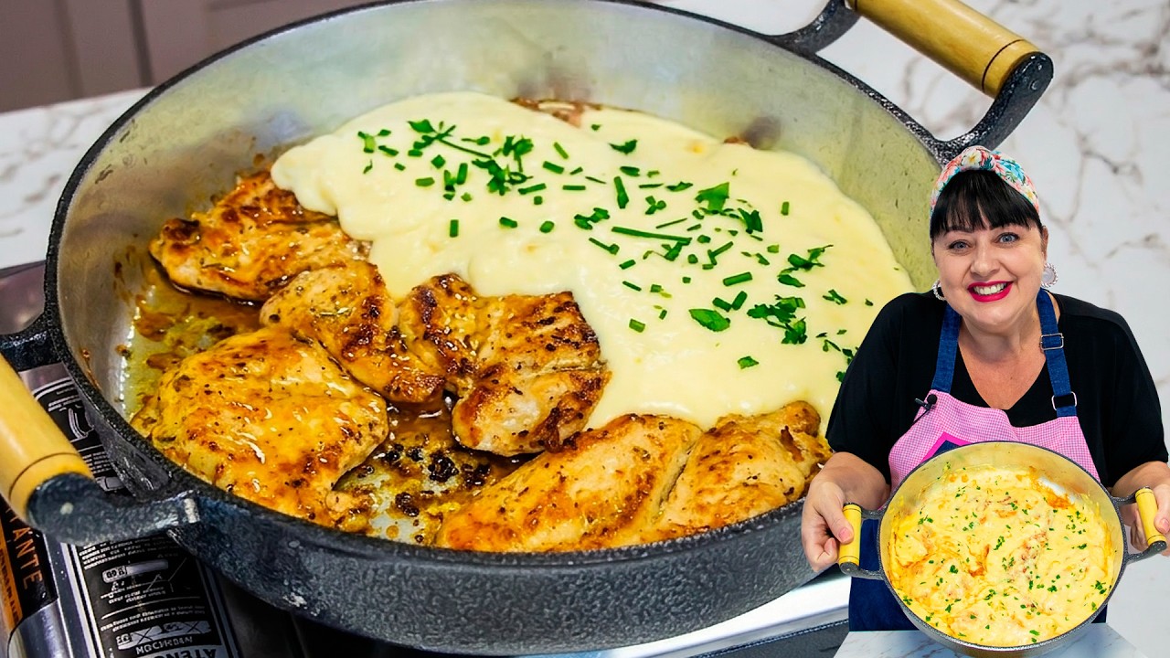 ALMOÇO/JANTAR PRONTO EM 25 MINUTOS DE UMA PANELA SÓ | PEITO DE FRANGO SUCULENTO COM CREME DE MILHO