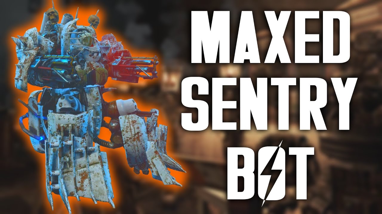 Fallout 4 Automatron - Maxed Sentry Bot - Setup and Gameplay