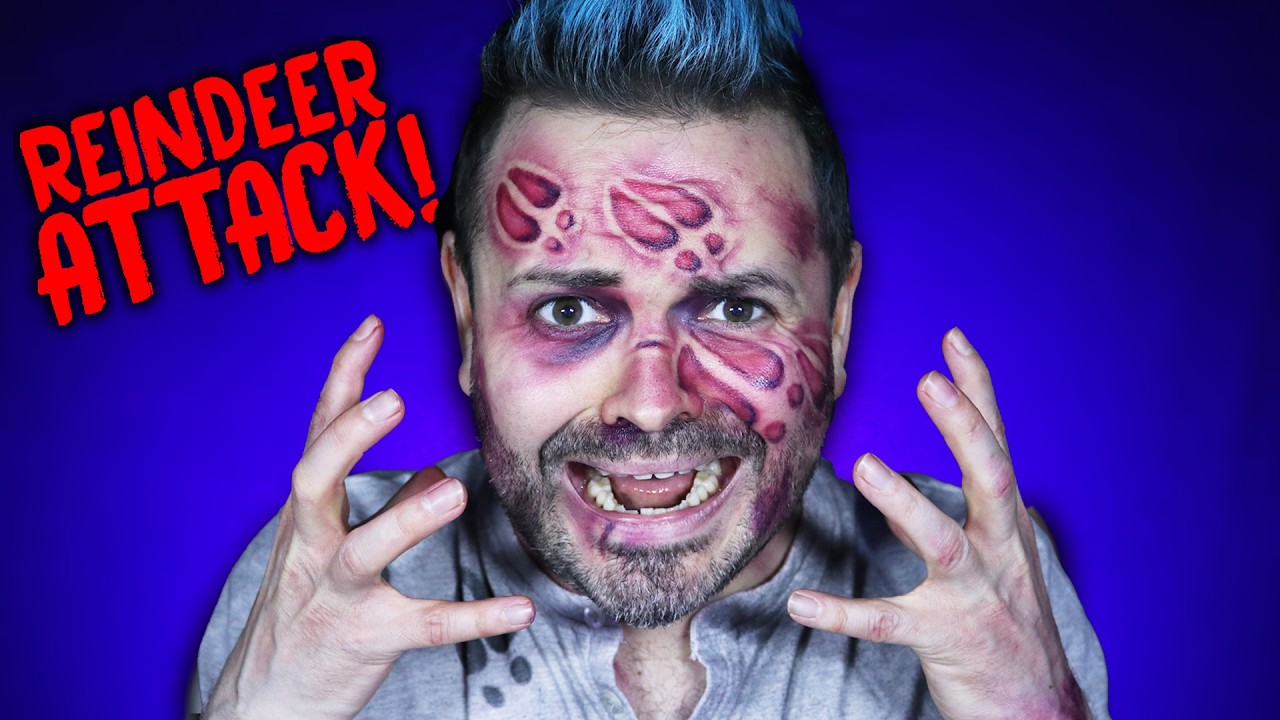 REINDEER ATTACK!! - Christmas Makeup Tutorial! 
