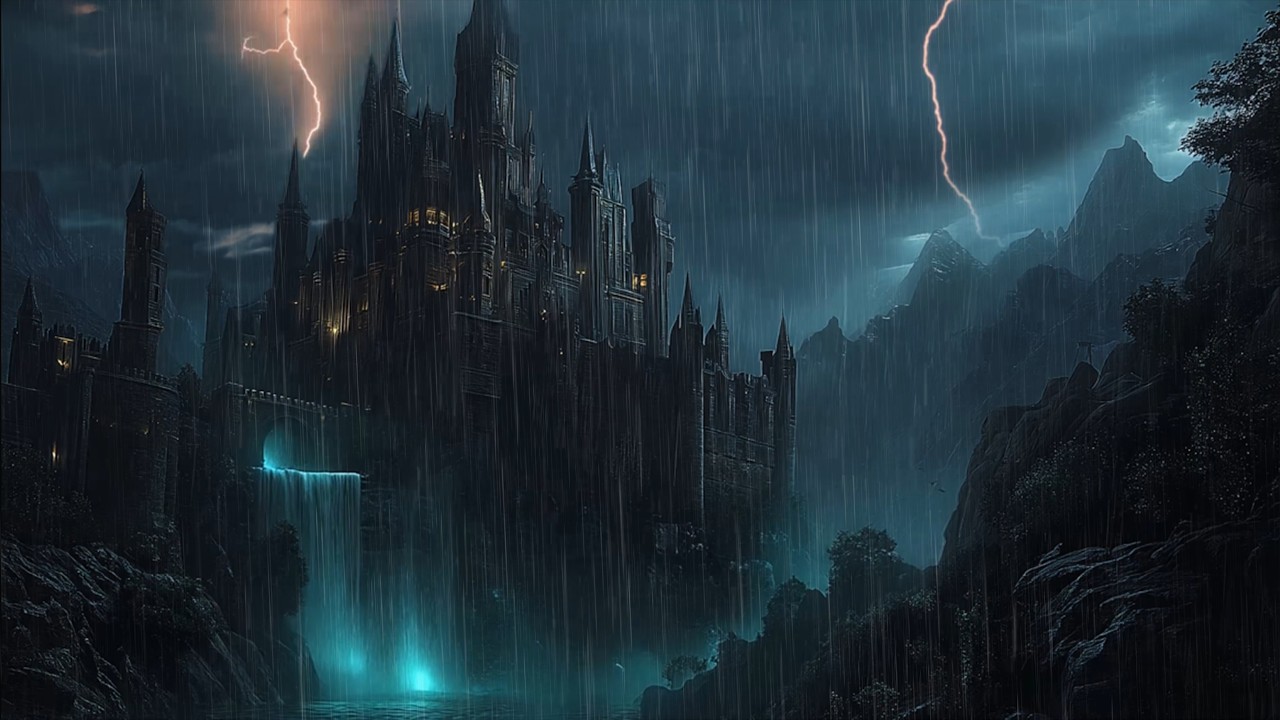 🏰 Enjoy Restful Nights with the Gentle Rain In Fantasy Dark Castle 🏰 Embrace Peacefulness with Rain