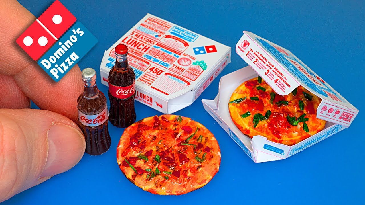 Domino's Pizza How to make a mini Pizza with box DIY - Tutorial