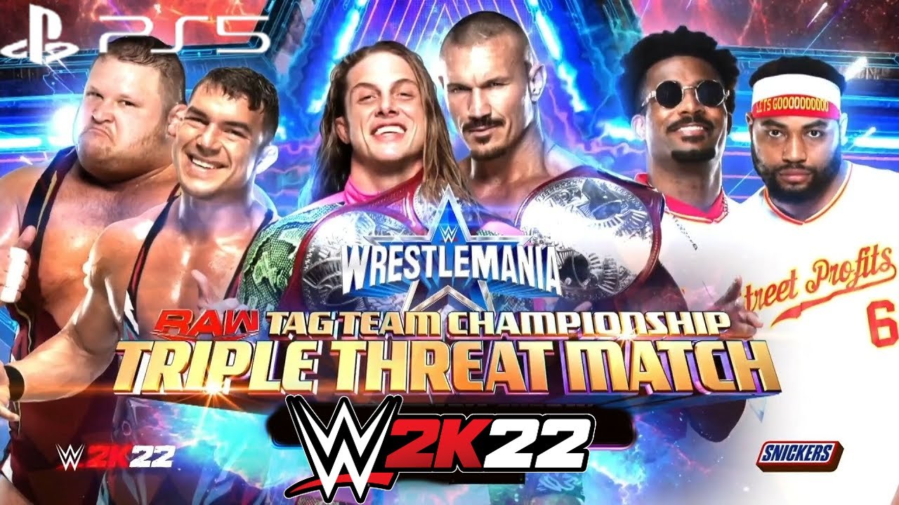 WWE 2K22 WRESTLEMANIA 38 RK-BRO VS THE STREET PROFITS VS ALPHA ACADEMY TRIPLE TORNADO TAG TEAM MATCH