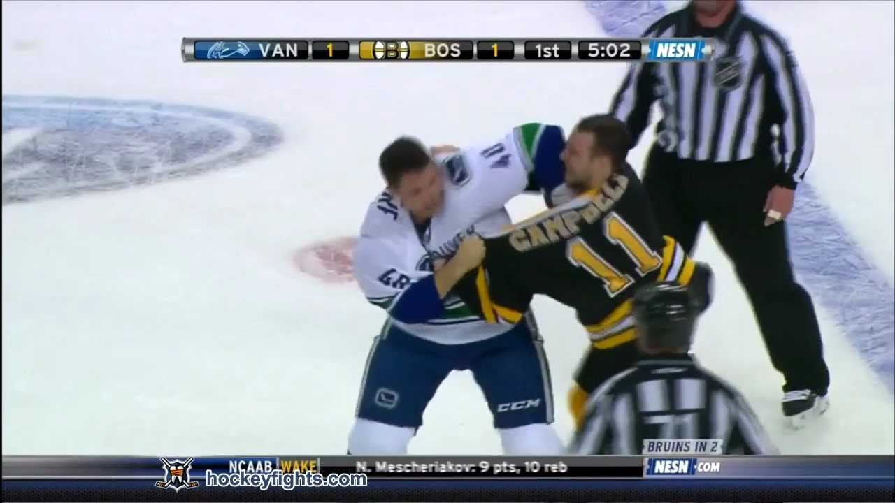 Maxim Lapierre vs Gregory Campbell Jan 7, 2012 - NESN feed