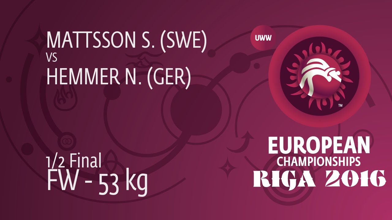 1/2 FW - 53 kg: S. MATTSSON (SWE) df. N. HEMMER (GER) by FALL, 8-0