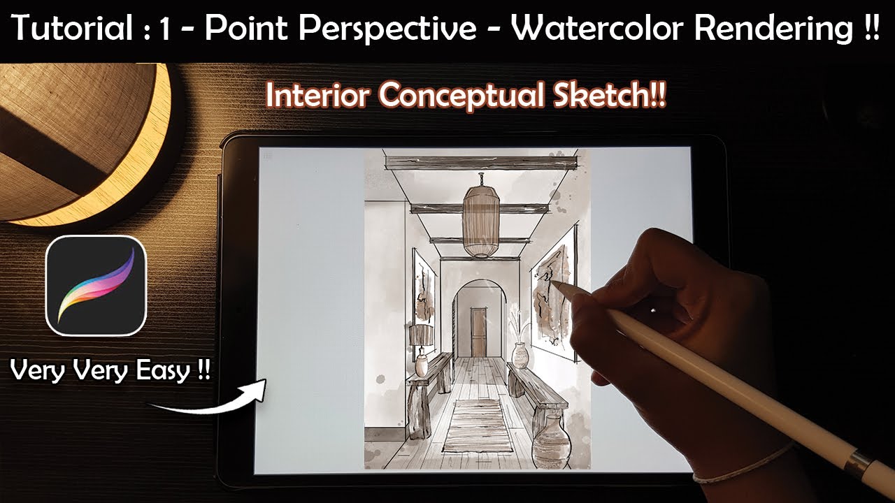 How to create an Interior Design sketch with ' Watercolor Effect' ??
