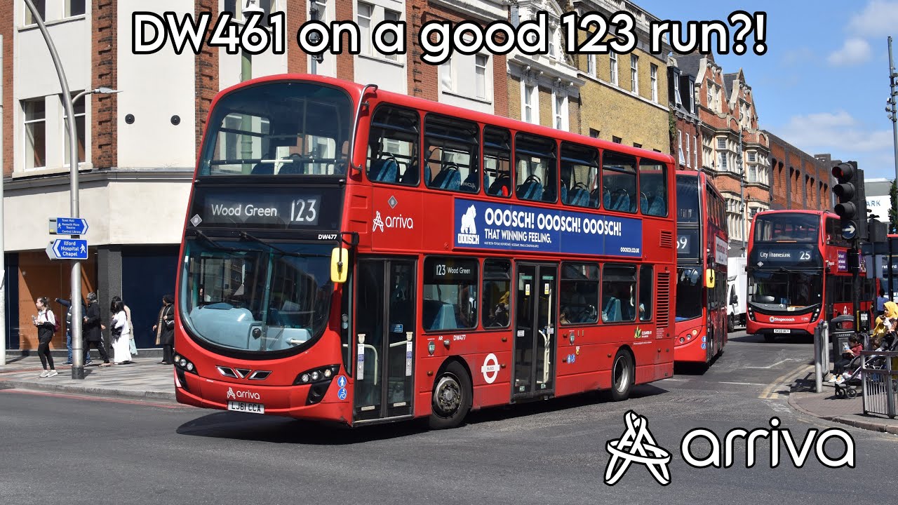 Kickdown | Journey TfL Route 123 | Arriva London DW461 - LJ61CDZ - VDL DB300 Wright Gemini 2