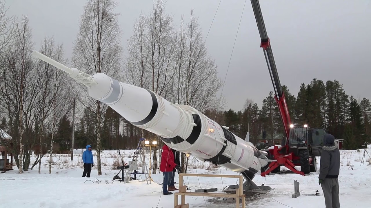 Saturn V rocket launch in Finland