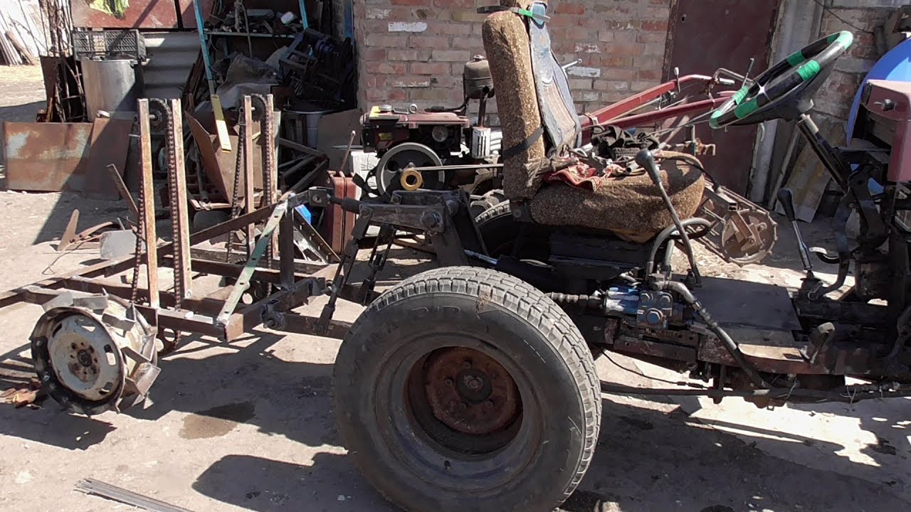 Самодельная 2х Рядная КАРТОФЕЛЕСАЖАЛКА для Трактора ! Привод Цепи ,Чашки ! 2 часть