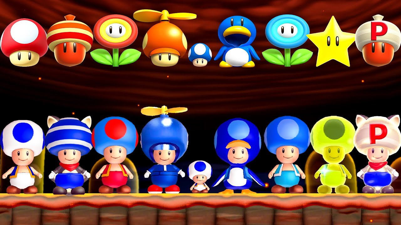 New Super Mario Bros. U Deluxe - All Blue Toad Power-Ups