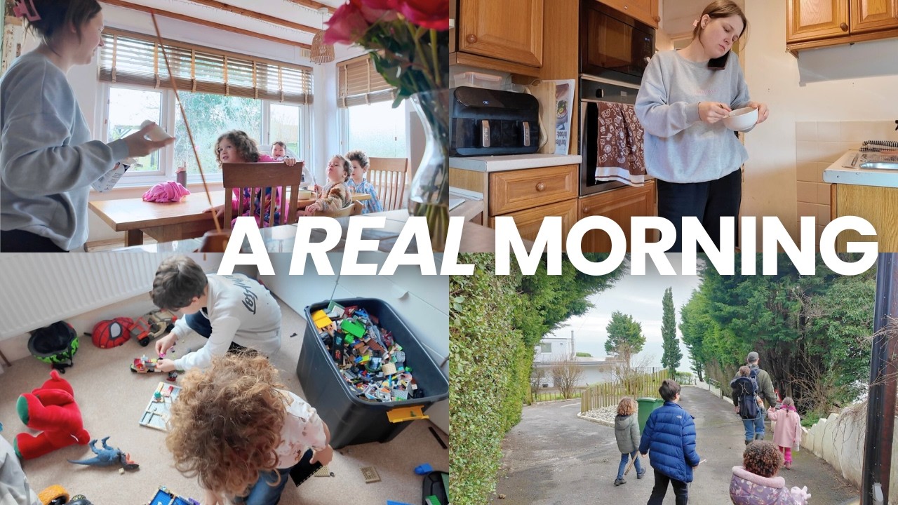 Morning Routine: Making Breakfast & Getting Ready with 7 Kids